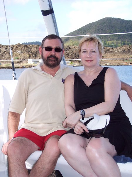 Don and Janet on the boat to Soufrieres