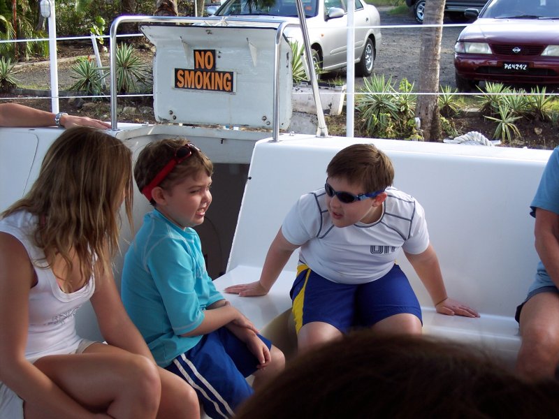 Jill, Duncan and Ian on the boat