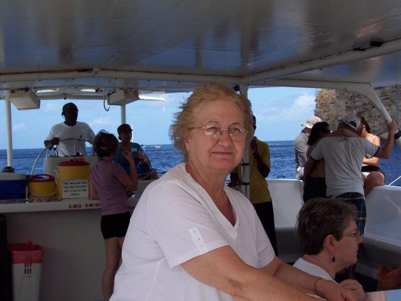 Irene's Mom on the boat