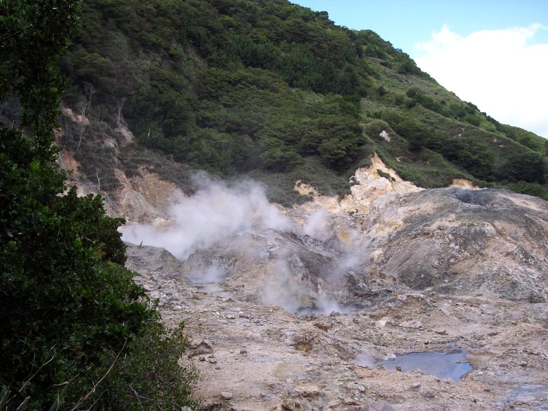 Sulphur gas at Soufrieres