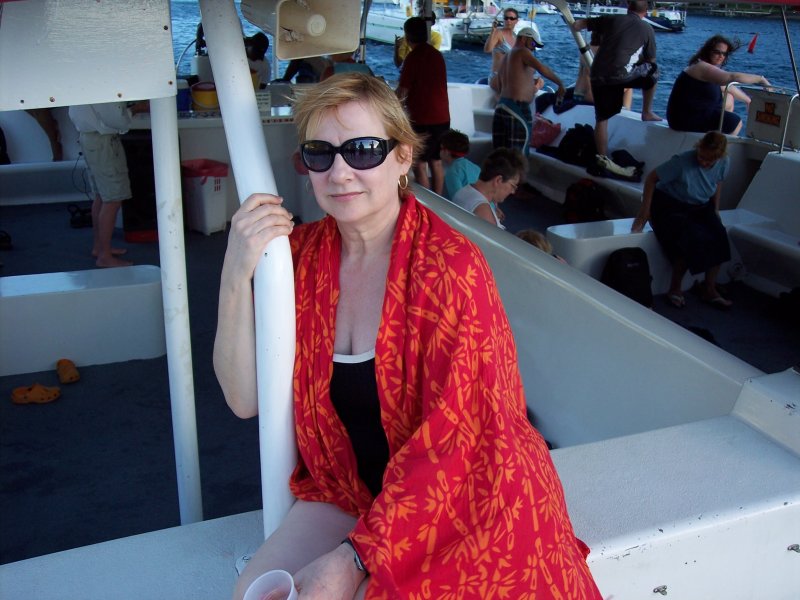 Janet on the boat